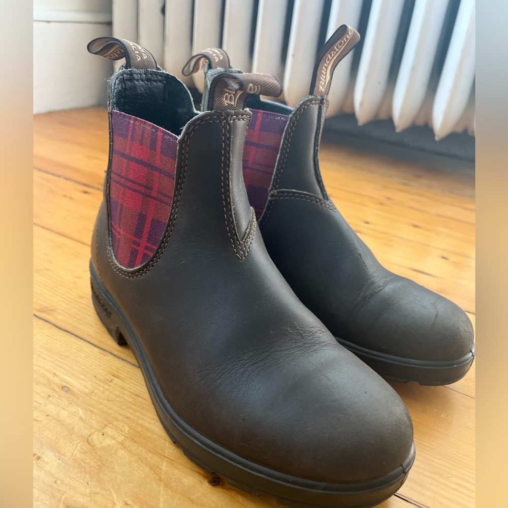 Blundstone Boots Brown with Pink Tartan Size 7 1/2 or 4 1/2 Women